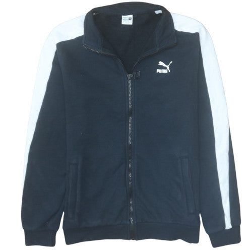Puma Boys Black White Track Jacket 13-14 Years XL Full Zip Athletic