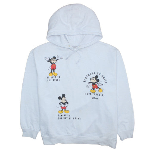 Disney Womens Light Blue Mickey Mouse Pullover Hoodie Size 2XL