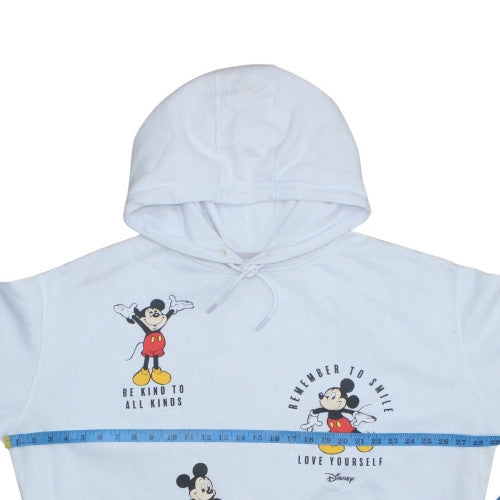 Disney Womens Light Blue Mickey Mouse Pullover Hoodie Size 2XL