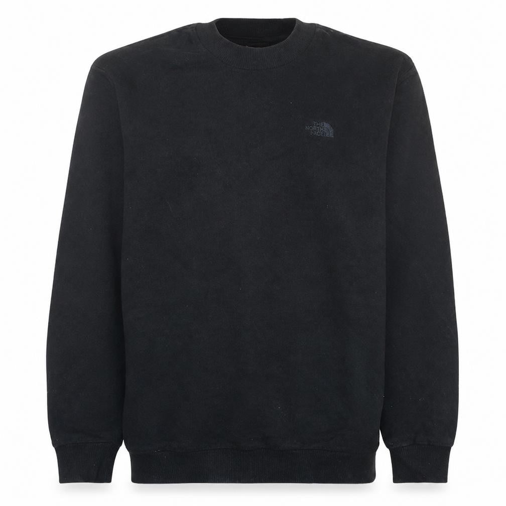 Front view of The North Face Men's Black Small Crew Neck Cotton Sweatshirt