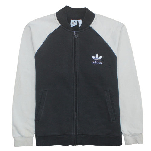 Adidas Women's Black Track Jacket Size 12 Colourblock Full Zip