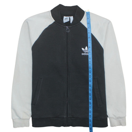 Adidas Women's Black Track Jacket Size 12 Colourblock Full Zip