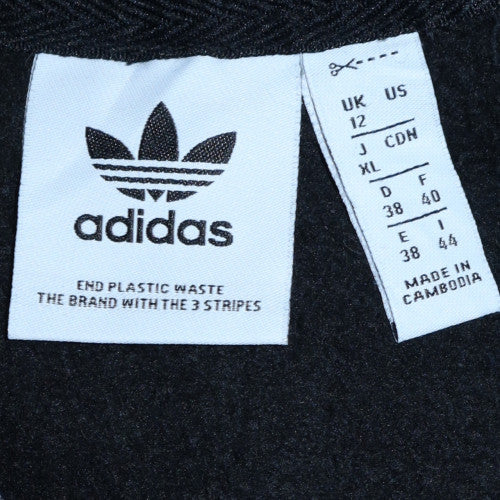 Adidas Women's Black Track Jacket Size 12 Colourblock Full Zip