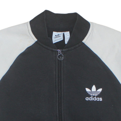 Adidas Women's Black Track Jacket Size 12 Colourblock Full Zip