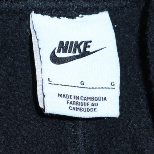 Nike Men's Black Jogger Activewear Trousers L Fleece Side Stripe