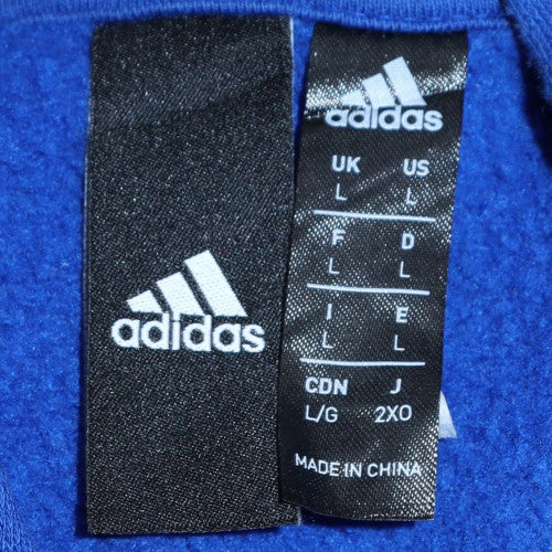 Adidas Mens Blue Black Full Zip Hoodie Size L Hooded Sweatshirt