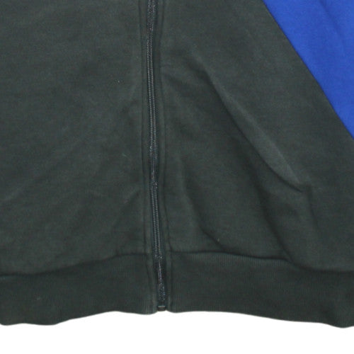 Adidas Mens Blue Black Full Zip Hoodie Size L Hooded Sweatshirt
