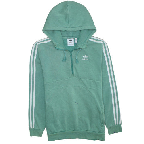 Adidas Men's Green 1/4 Zip Hoodie Size S Sports Fleece