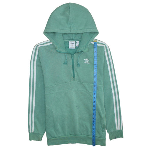 Adidas Men's Green 1/4 Zip Hoodie Size S Sports Fleece