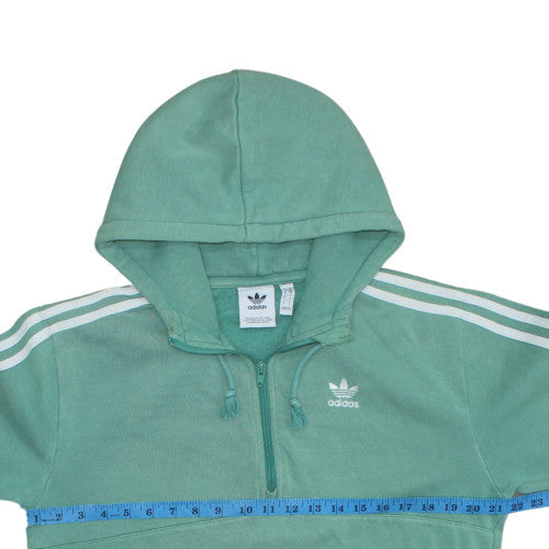 Adidas Men's Green 1/4 Zip Hoodie Size S Sports Fleece