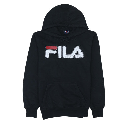 FILA Men's Black Pullover Hoodie L Logo Graphic Sportswear