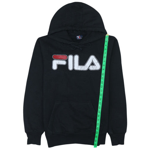 FILA Men's Black Pullover Hoodie L Logo Graphic Sportswear