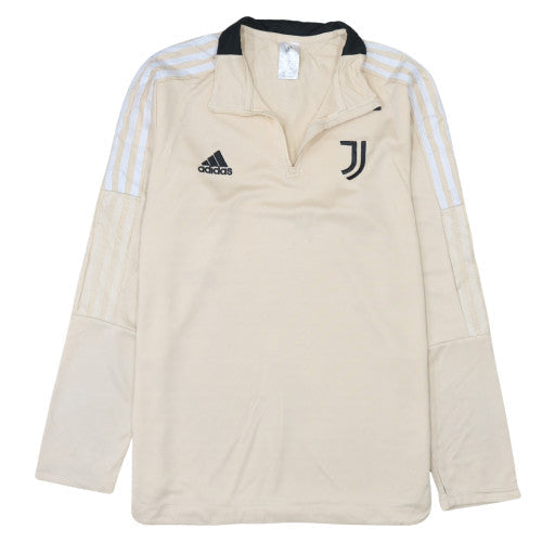 Adidas Men's Beige L 1/4 Zip Football Sweatshirt