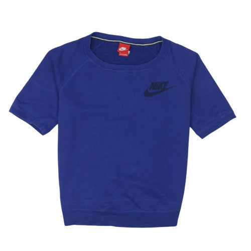Nike Men's Blue Short Sleeve Crew Neck Pullover Sweatshirt M