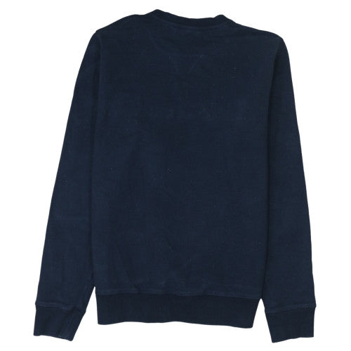 Timberland Men Navy Blue Crew Neck Logo Sweatshirt L Cotton Blend