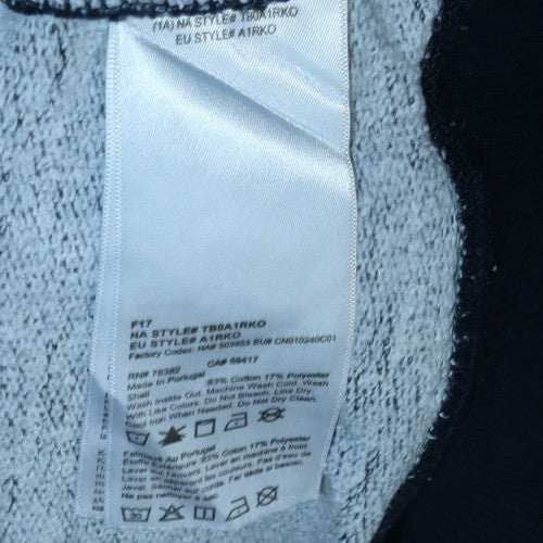 Timberland Men Navy Blue Crew Neck Logo Sweatshirt L Cotton Blend