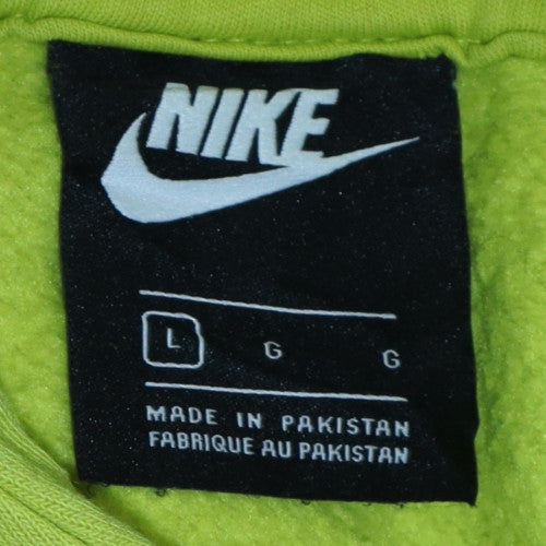 Nike Women’s Green Pullover Hoodie L Cotton Blend Casual Wear