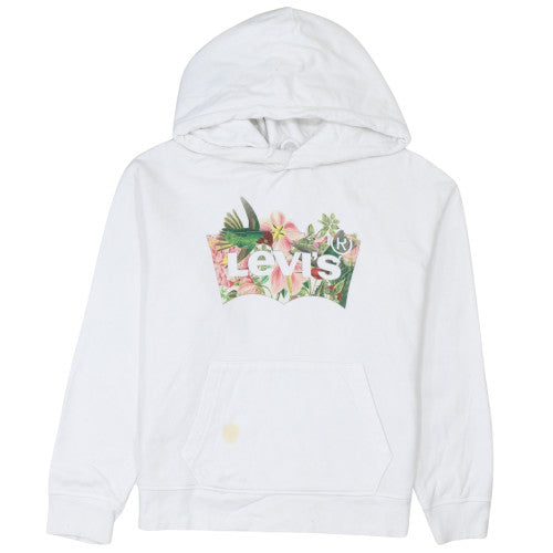 Levi's Womens White Floral Logo Pullover Hoodie Medium