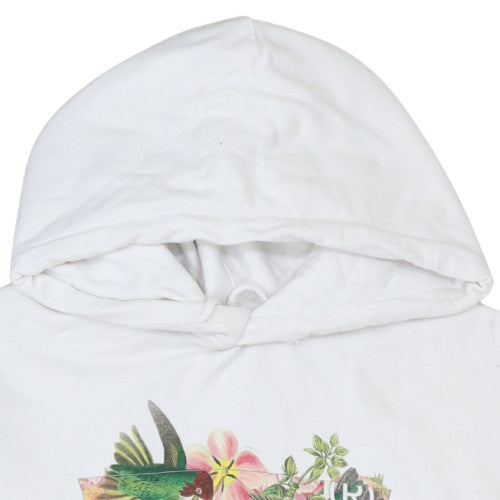 Levi's Womens White Floral Logo Pullover Hoodie Medium