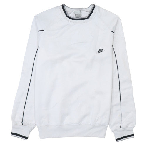 Nike Men's White Pullover Sweatshirt S Regular Fit Crew Neck Fleece