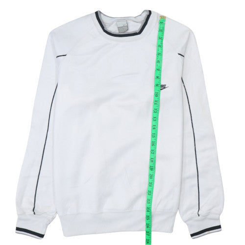 Nike Men's White Pullover Sweatshirt S Regular Fit Crew Neck Fleece