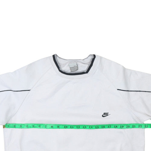 Nike Men's White Pullover Sweatshirt S Regular Fit Crew Neck Fleece