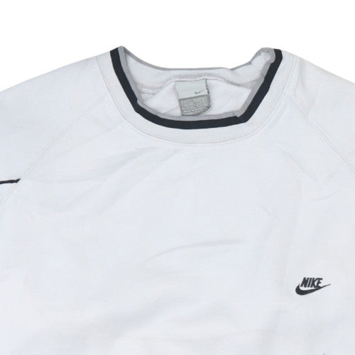Nike Men's White Pullover Sweatshirt S Regular Fit Crew Neck Fleece