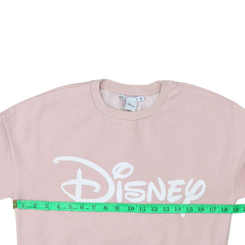 Disney Women Pink Sweatshirt Small Crew Neck Pullover by Lefties