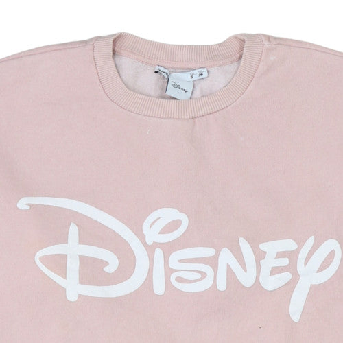 Disney Women Pink Sweatshirt Small Crew Neck Pullover by Lefties