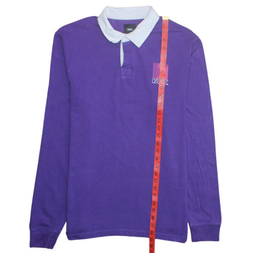 Vans Men's Purple Collared Henley Sweatshirt Size M