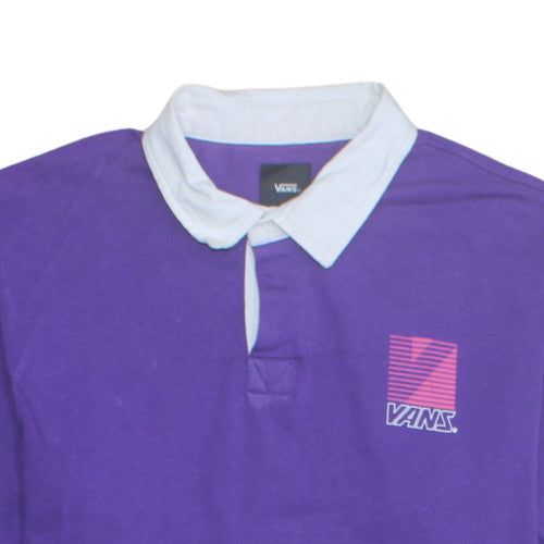 Vans Men's Purple Collared Henley Sweatshirt Size M