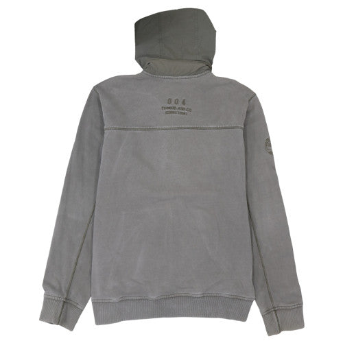 Timberland Men's Grey XL 1/4 Zip Hoodie Regular Fit Cotton