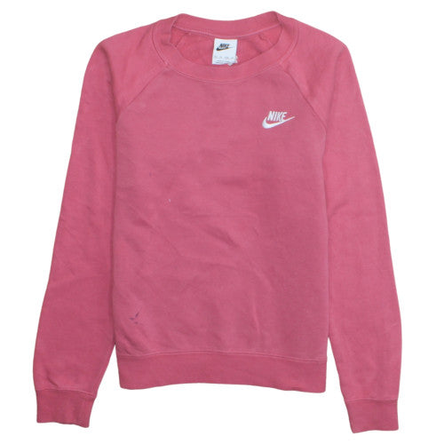 Nike Womens Pink XS Pullover Sweatshirt Crew Neck Logo Jumper