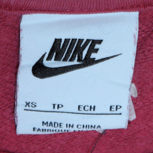 Nike Womens Pink XS Pullover Sweatshirt Crew Neck Logo Jumper