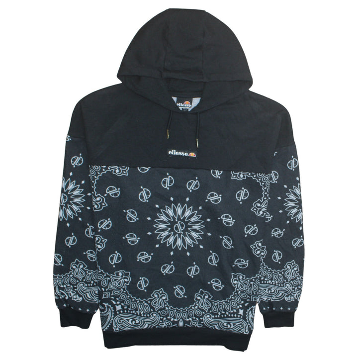 Ellesse Womens Black Paisley Pullover Hoodie Size 12 Polyester