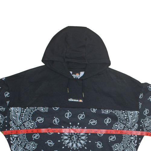 Ellesse Womens Black Paisley Pullover Hoodie Size 12 Polyester
