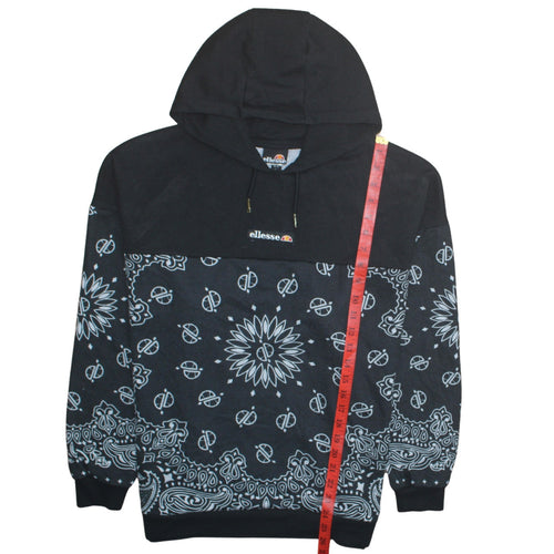 Ellesse Womens Black Paisley Pullover Hoodie Size 12 Polyester