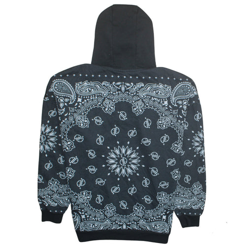 Ellesse Womens Black Paisley Pullover Hoodie Size 12 Polyester