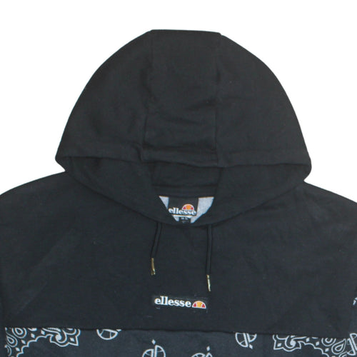 Ellesse Womens Black Paisley Pullover Hoodie Size 12 Polyester