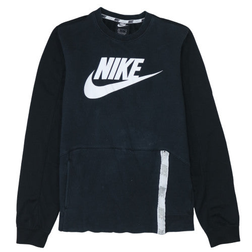 Nike Men's Black Small Pullover Sweatshirt with Logo Zip Pocket