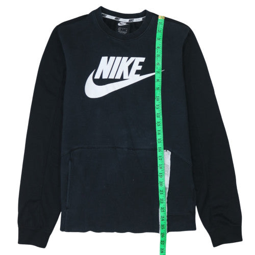 Nike Men's Black Small Pullover Sweatshirt with Logo Zip Pocket