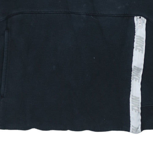 Nike Men's Black Small Pullover Sweatshirt with Logo Zip Pocket