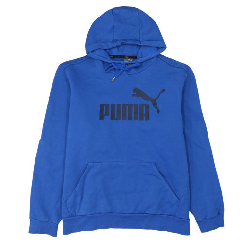 Puma Men's Blue Pullover Hoodie L Fleece Graphic Sportswear