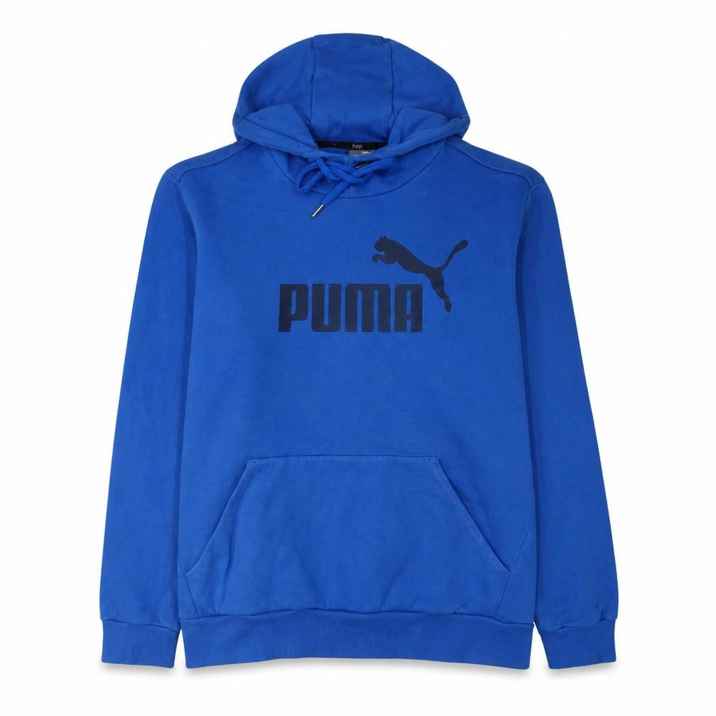 Puma Men's Blue Pullover Hoodie L Fleece Graphic Sportswear