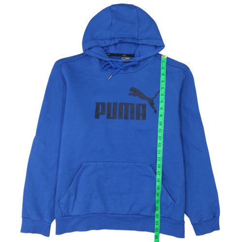 Puma Men's Blue Pullover Hoodie L Fleece Graphic Sportswear