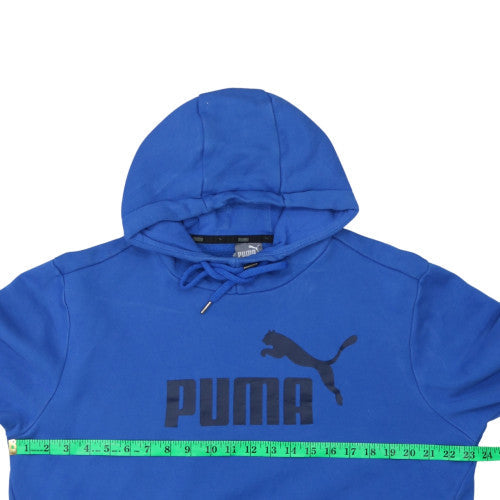 Puma Men's Blue Pullover Hoodie L Fleece Graphic Sportswear