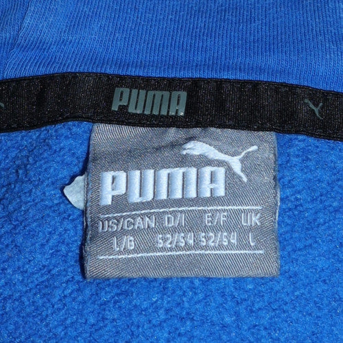 Puma Men's Blue Pullover Hoodie L Fleece Graphic Sportswear