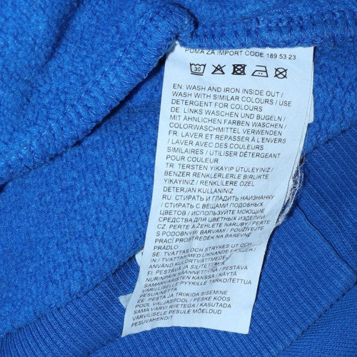 Puma Men's Blue Pullover Hoodie L Fleece Graphic Sportswear