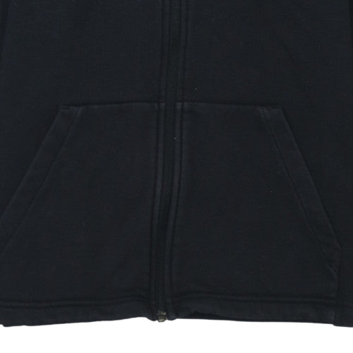 Adidas Boys Black Full Zip Hoodie Size 160cm Classic Sportswear