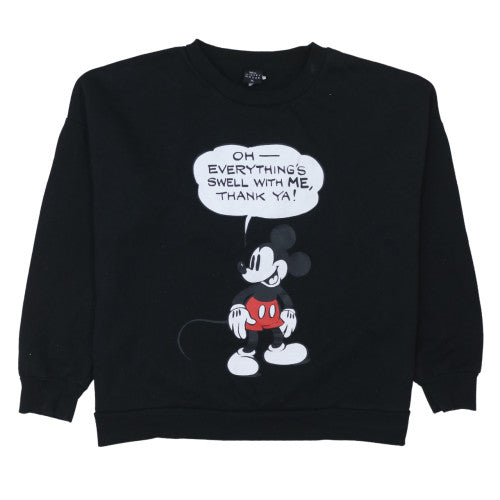 Pep&Co Women Black Mickey Mouse Pullover Sweatshirt XL 20-22